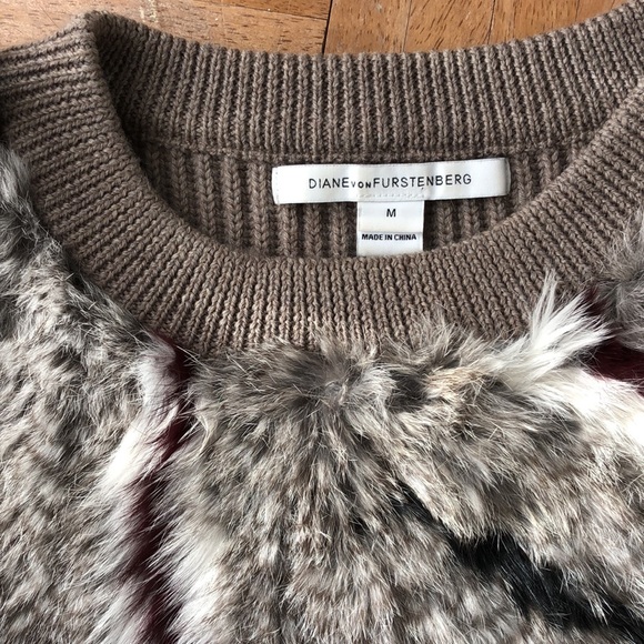 Diane Von Furtsenberg Jameson Merino Rabbit Fur Sweater - Picture 3 of 12